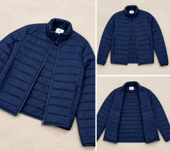 jaqueta puffer masculina azul marinho p