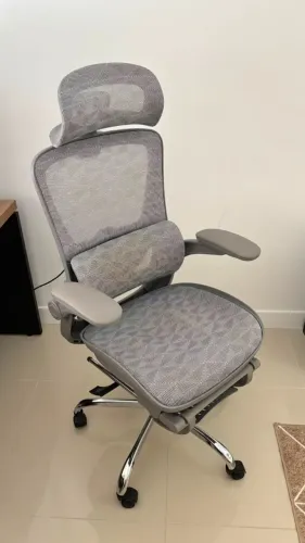 Cadeira De Escritório Ergonômica Com Apoio Lombar E De Pernas Assento Zero Gravity Cor Bra
