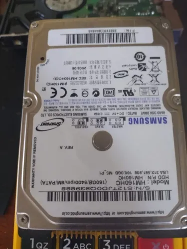 HD IDE para Notebook Antigo - Marca Samsung 160 GB - Garantia - Aceitamos Cartões