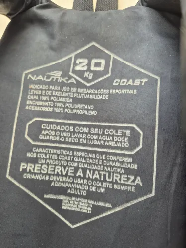 Colete salva vidas ate 20kg