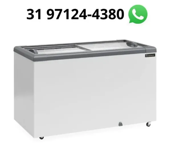 Freezer Horizontal Tampa de Vidro 395L Gelopar Novo