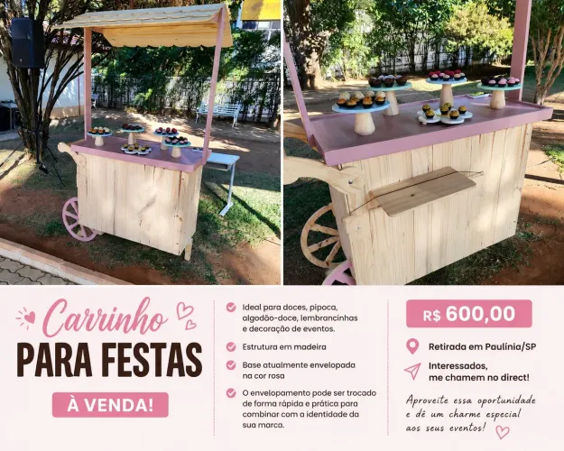 Carrinho expositor para eventos
