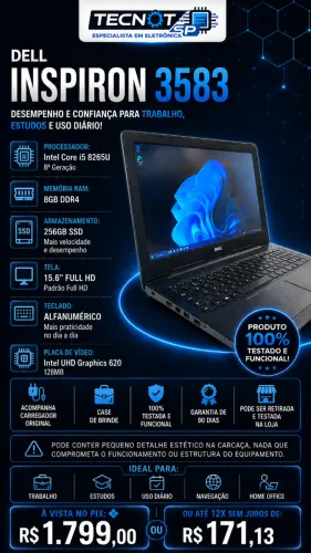 Notebook Dell i5 RAM 8GB SSD 256GB