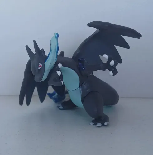 BONECO ACTION FIGURE MINIATURA POKEMON MEGA CHARIZARD X PRETO BLACK