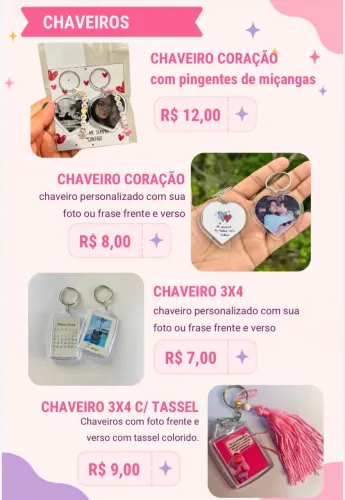 Chaveiros personalizados 