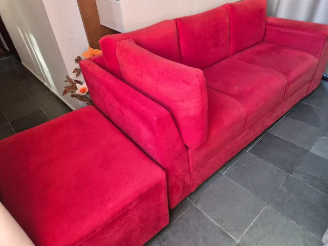 Sofa 3 lugares vermelho