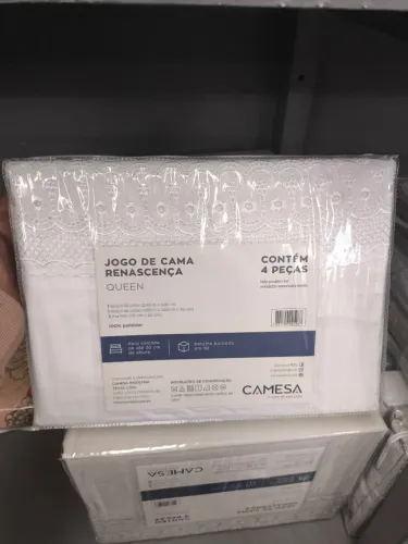 JOGO DE CAMA CASAL QUEEN CAMESA BORDADO 