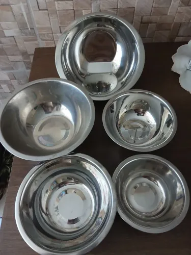 Conjunto 5 Peças Inox La Cuisine - Tigelas e Escorredor