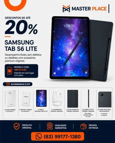 Samsung Tab S6 Lite 128gb IMPECÁVEL!