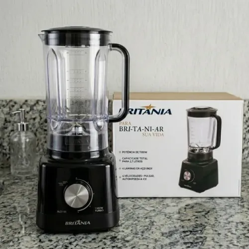 Liquidificador Britânia 1100W 2,7L 4 Velocidades BLQ1100