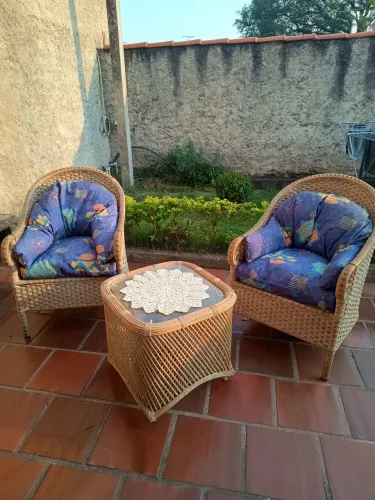Jogo de poltronas em ratan