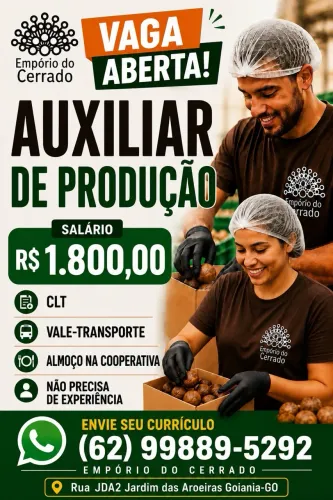 Vaga de auxiliar de produção 