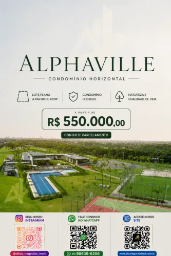Lote Plano no Alphaville | 420m² | R$ 550 Mil
