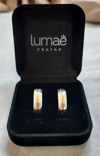 Par de Alianças em Prata e Ouro 18k da Lumaé