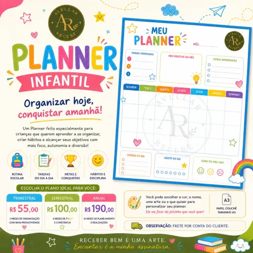 Kit aniversário infantil e Planner