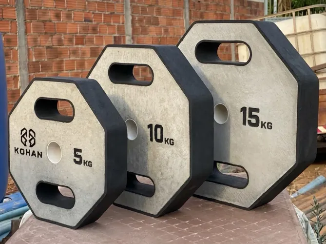 Kit de Musculação 80kg com Barra e Halteres