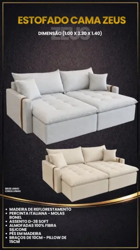 Sofá Cama Zeus 2.20Mts Novo