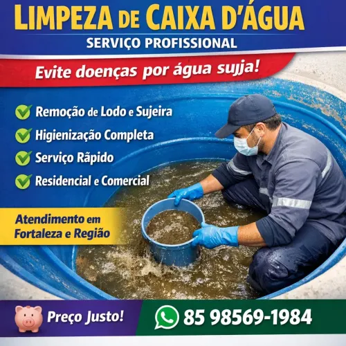 LIMPEZA DE CAIXA D?ÁGUA - SERVIÇO PROFISSIONAL