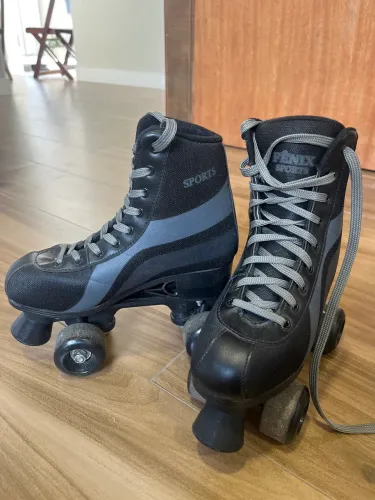 Patins quad quatro rodas - Sport (preto), número 36/37
