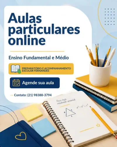 Professor(a) Particular/ Todas as matérias/ Ensino Fundamemental e Médio/ Reforço Escolar