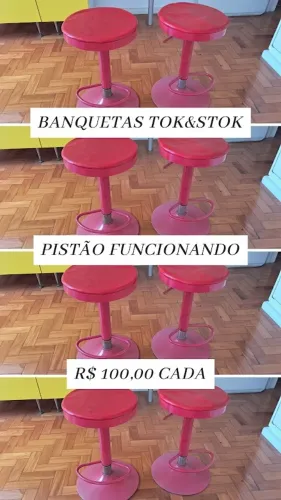 banco tok&stok vermelho
