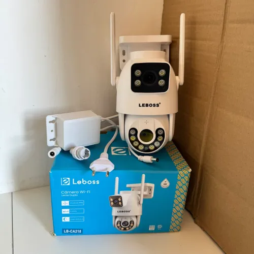 Câmera wi-fi lente dupla a prova d'água com visão noturna App Icsee