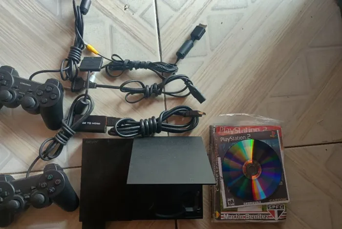Playstation 2 slim completo HDMI leitor de CD Perfeito 2 console 1 memory card