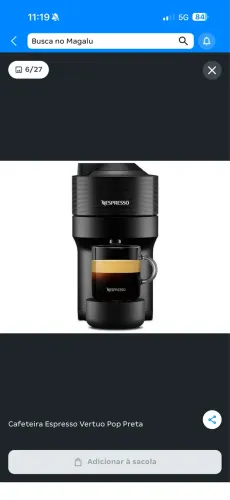 Vendo Cafeteira espresso vertuo Pop preta