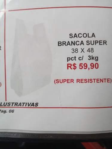 SACOLAS PLASICAS PARA O COMÉRCIO EM GERAL