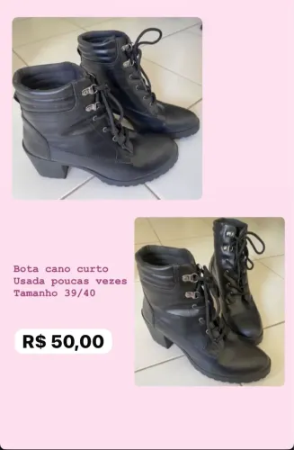 Bota cano curto - tamanho 39 