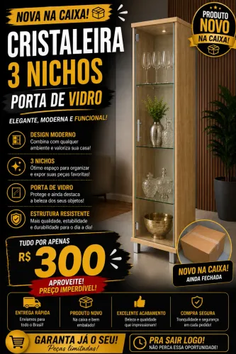 Cristaleira porta de vidro