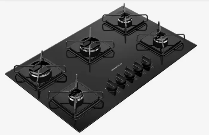 Cooktop Brastemp - 5 bocas - às Gás - com Grades de Ferro Aramado - NOVO