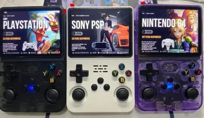 Video Game Portátil R36S [128GB] +10000 Jogos Retrô até PS1, 3,5", A Pronta Entrega!!