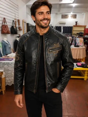 Jaqueta de couro vintage