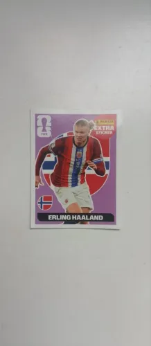 Figurinha EXTRA STICKER roxa de Erling Haaland Copa 26 