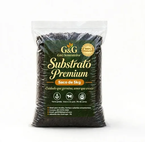 Substrato Premium,terra preta, esterco de gado, pó de arroz