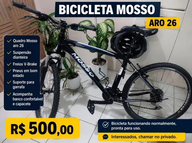 Vende se bicicleta mosso preta