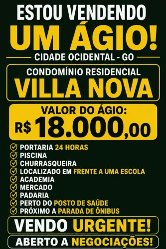 Vendo ágio urgente estou disponível pra negociação