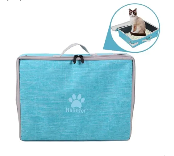 caixa de areia portátil para gatos - importada- impermeável - nunca usada - com tampa