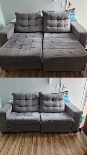 SOFÁ RETRATIL E RECLINAVEL 2.10M CINZA 03 LUGARES