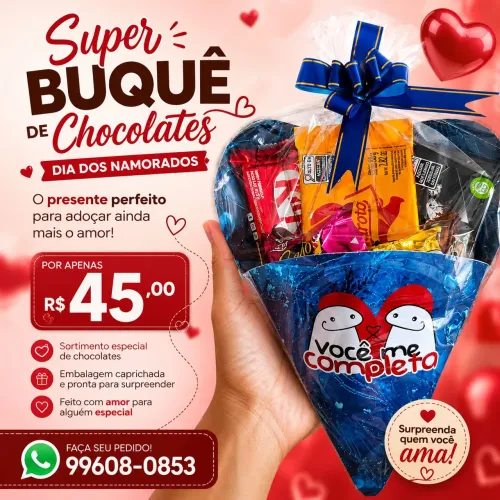 Buquê de Chocolates "Dia dos Namorados"