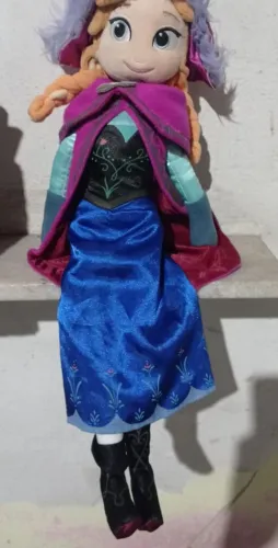 Boneca antiga Anna Frozen personagens de desenho animado Disney grande 50 cm