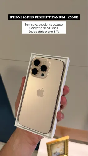 iPhone 16 Pro 256GB Desert Titanium, Seminovo, 89%, Garantia  