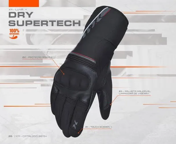Luva X11 Impermeável Dry Super Tech Tam. GGG (Entrega Grátis)