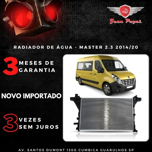 radiador de agua da master 2.3 2014 a 2020