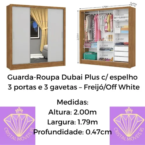 Guarda-Roupa Dubai Plus c/ espelho (LD)