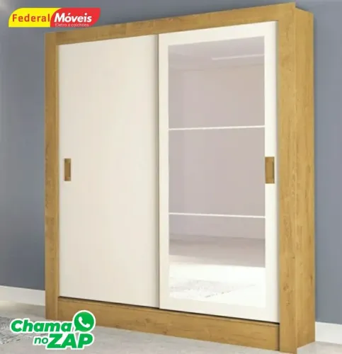 Guarda Roupa com Espelho Portas de Correr Novo Fazemos Entrega