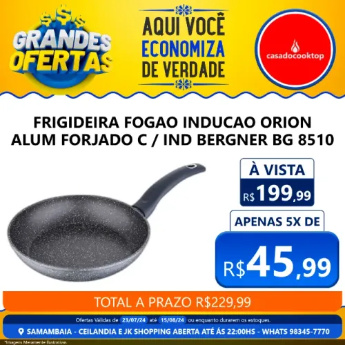 Frigideira fogao inducao orion 26x5,0 alum forjado c/ind. bergner