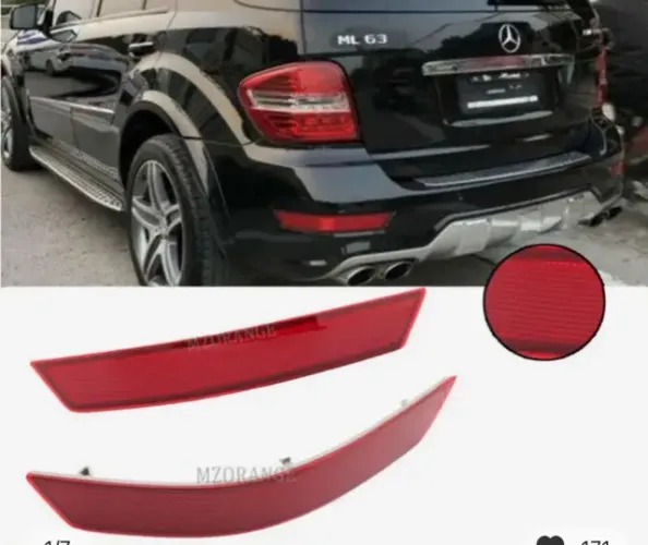 Par de refletor do parachoque traseiro Mercedes Benz ML 350 W164 2008/2011 novo importado