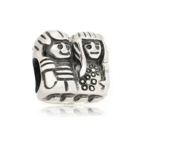 Charm menino e menina / casal / casal filhos em prata 925